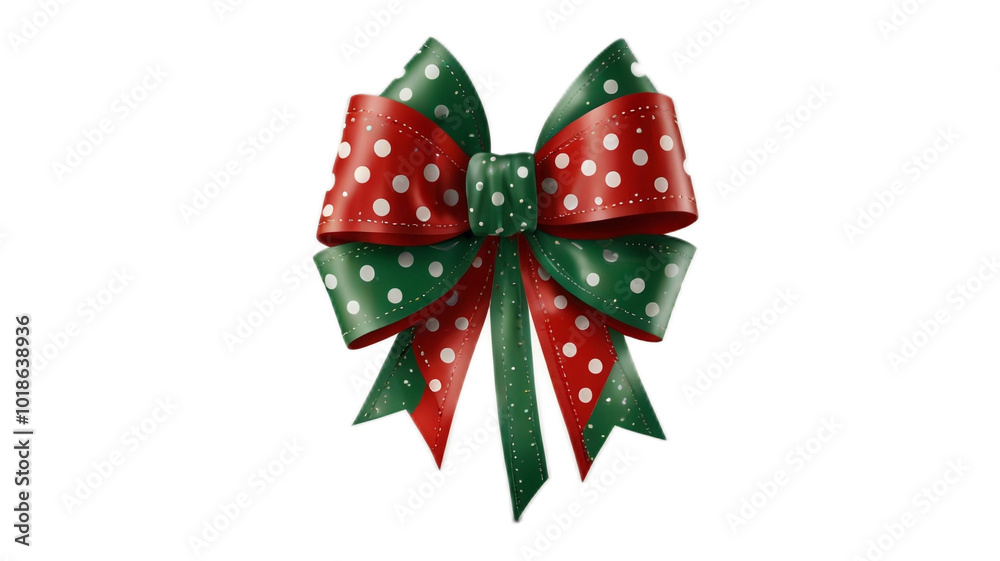 Playful Christmas Bow Clipart with Polka Dots Playful Christmas Bow Clipart with Polka Dots