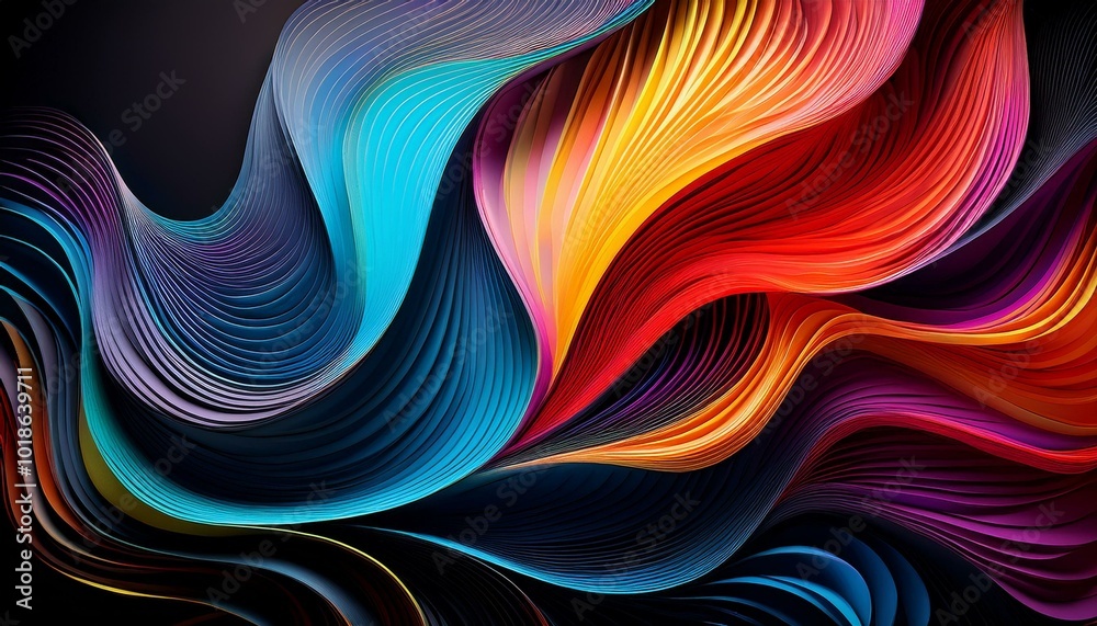 Fototapeta premium Abstract folded paper effect. Bright colorful background