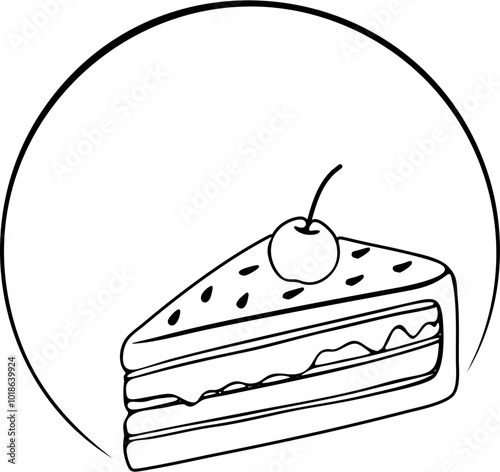 simple cake icon logo 