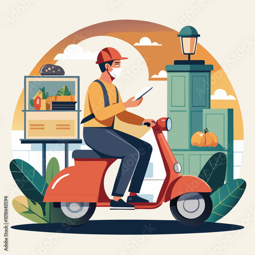 Fast online delivery service by motor scooter