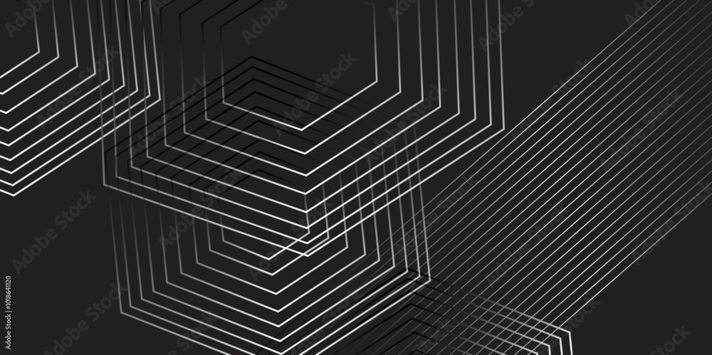 Modern Dark futuristic geometric background. Futuristic hi-technology concept. Abstract warped Diagonal Striped Background. geometric stripe lines art. Design geometric tile gold on black background. Modern Dark futuristic geometric background. Futuristic hi-technology concept. Abstract warped Diagonal Striped Background. geometric stripe lines art. Design geometric tile gold on black background.