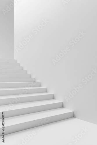 Staircase against lightly colored wall, background, minimal concept