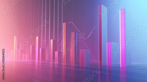 Colorful Data Visualization with Bar Graphs and Lines