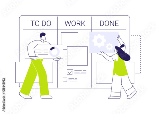 Kanban board abstract concept vector illustration.