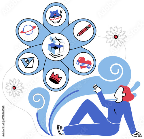 Innovative concepts vector illustration. Achieve progress through strategic lens original thought and innovative concepts Immerse in world creativity, where innovative concepts are language progress photo