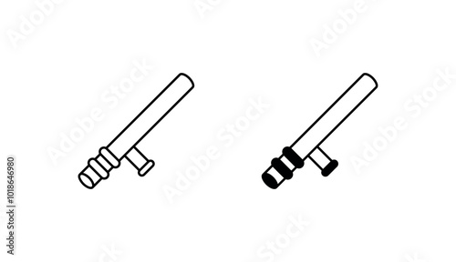 Police Baton icon design with white background stock illustration