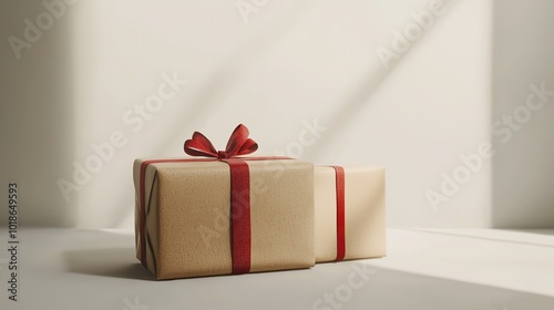 Festive gift boxes wrapped with ribbons and placed under a decorated tree, ready for the holidays