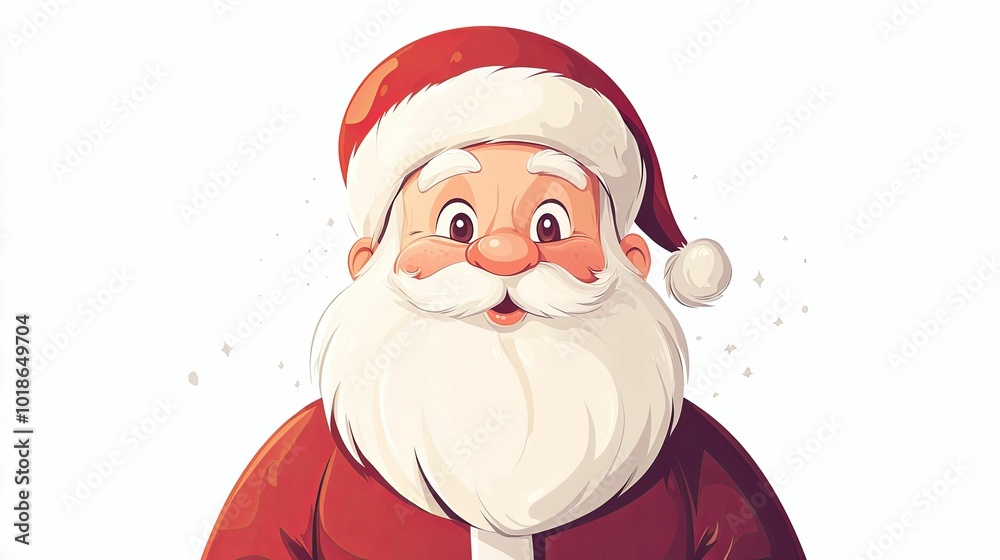 Cheerful Santa Claus with White Beard and Red Hat Cheerful Santa Claus with White Beard and Red Hat