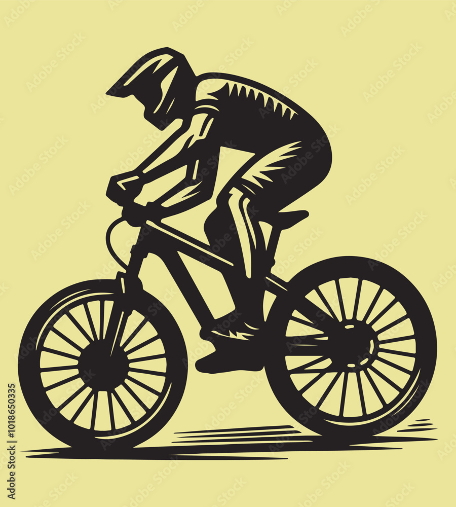 Naklejka premium Bicycle silhouette vector