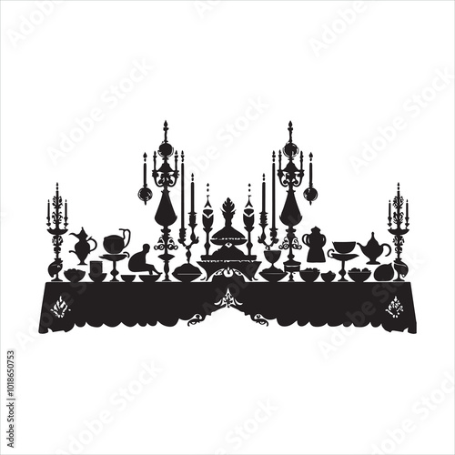 Supra Table Silhouette of a Traditional Feast