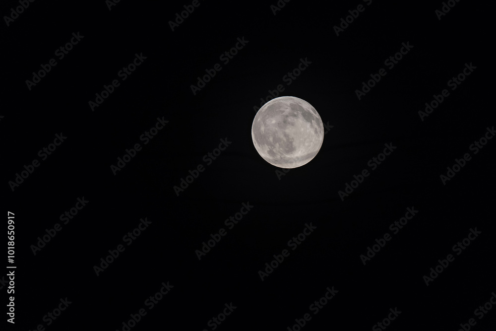 full moon in the night sky among the clouds. full moon in the night sky among the clouds.