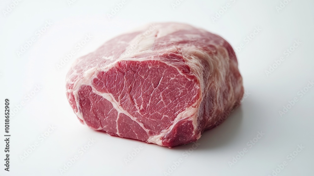 Fresh Raw Beef Cut on White Background