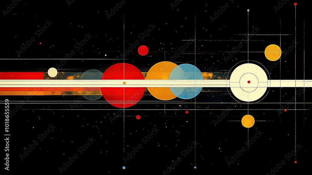 Obraz premium Abstract representation of celestial bodies and space.
