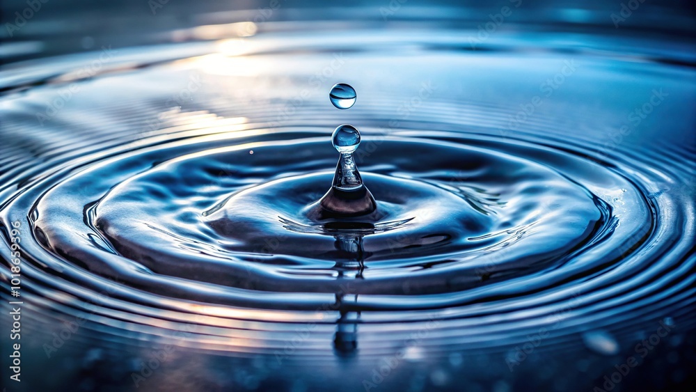 Bird Eye View Frozen Splash Raindrop Rippling Calm Puddle Surface Bird Eye View Frozen Splash Raindrop Rippling Calm Puddle Surface