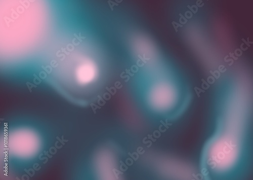 abstract background with blurred droplets in neon pink and soft blue