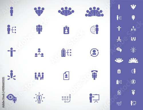 Universal business management and human resources icon set. Universal icons for web and mobile. Vector.	