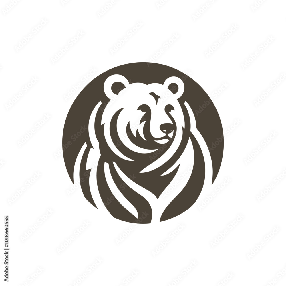 Beautiful outdoor bear in forest modern vector illustration Beautiful outdoor bear in forest modern vector illustration