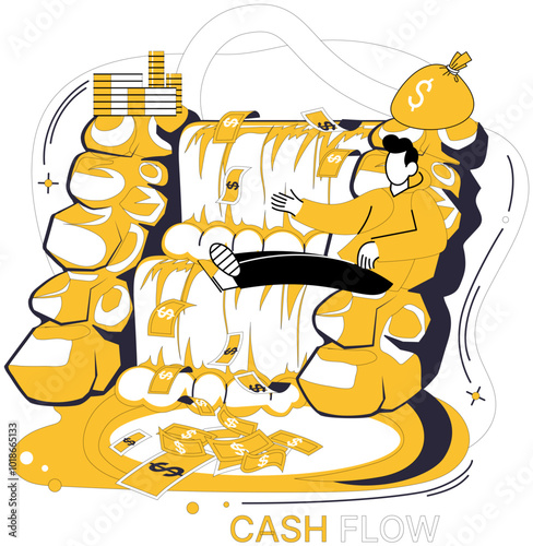 Passive income vector illustration. Saving, quiet savior, stores treasures harvested from garden passive income Rich currency, earned through alchemy passive income, paints canvas prosperity