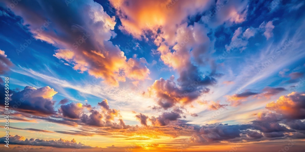 Tranquil Twilight Sky with Slowly Drifting Clouds Creating Calming Rhythm Tranquil Twilight Sky with Slowly Drifting Clouds Creating Calming Rhythm