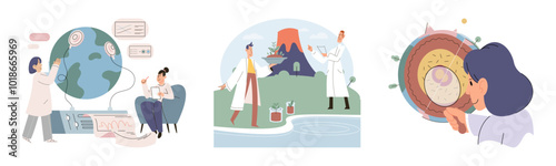 Scientist woman. Vector illustration. The scientist woman metaphor symbolizes brilliance and tenacity women in science Inventions by scientists have revolutionized way we communicate and connect