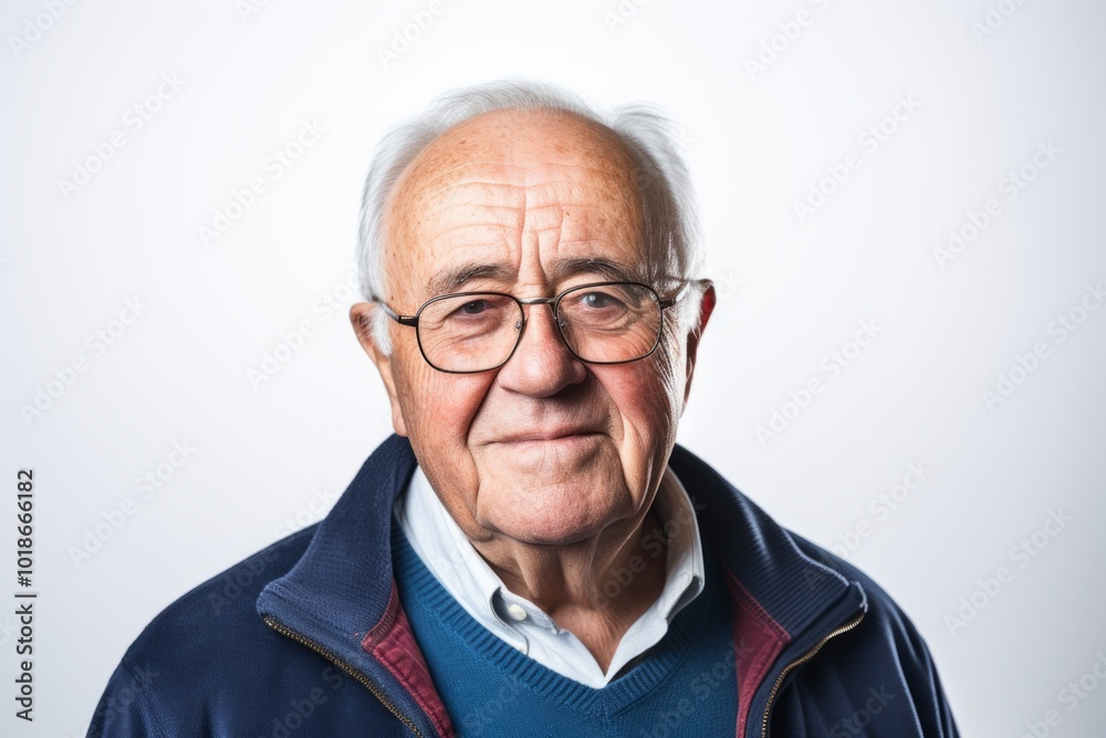 Portrait of a senior man with glasses. Isolated on white background. Portrait of a senior man with glasses. Isolated on white background.