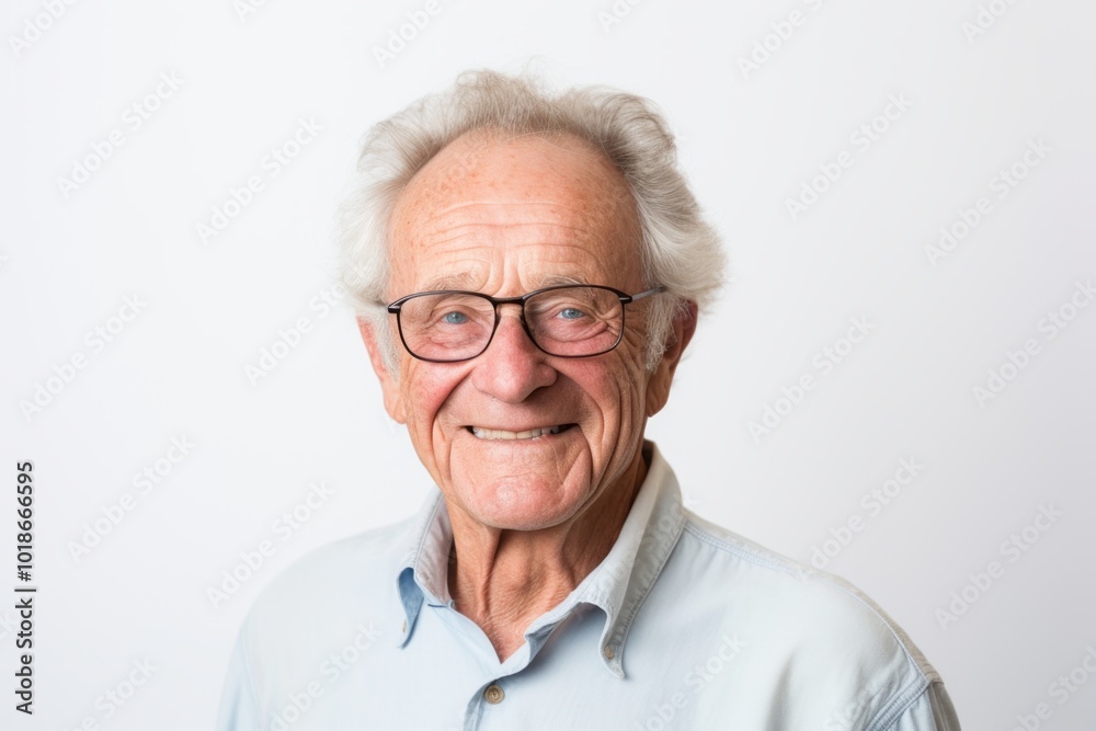 Portrait of a happy senior man with glasses on white background. Portrait of a happy senior man with glasses on white background.