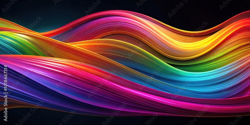 Vibrant abstract waves in multicolor pattern creating modern digital art design Vibrant abstract waves in multicolor pattern creating modern digital art design