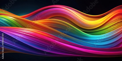 Vibrant abstract waves in multicolor pattern creating modern digital art design