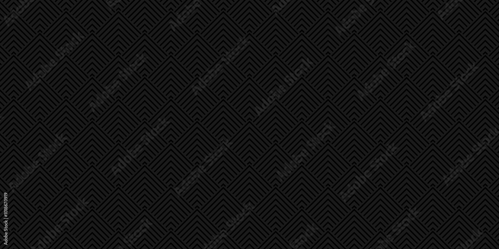 Obraz premium Abstract Vector Overlapping dark black overlap line web Pattern. Minimal diamond geometric digital wave backdrop abstract wave square background.