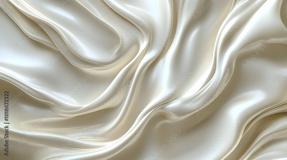 Luxurious white silk fabric flowing and waving smoothly Luxurious white silk fabric flowing and waving smoothly