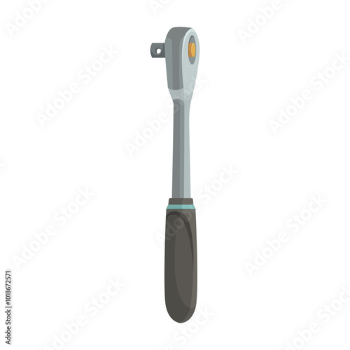 A detailed depiction of a ratchet tool with a sleek design. Vector illustration