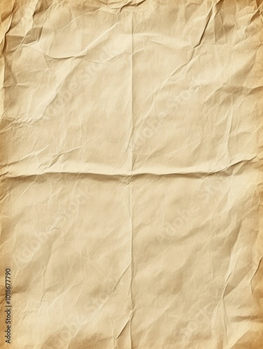 Textured, crumpled antique paper background in warm beige tones.