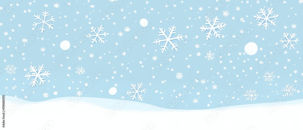 Snowy Background with Falling Snowflakes Snowy Background with Falling Snowflakes
