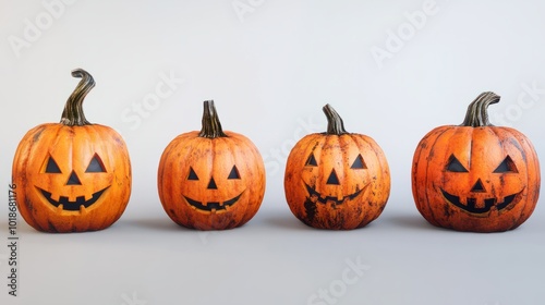 Halloween Pumpkins on white