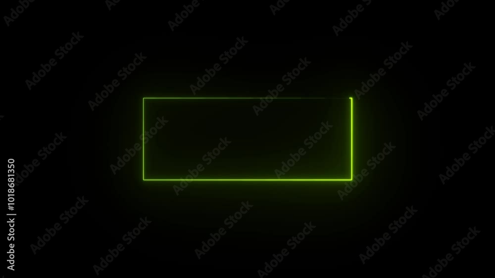 Abstract glowing neon rectangle border frame. Animated Rectangle neon glowing frame with black color background. Abstract glowing neon rectangle border frame. Animated Rectangle neon glowing frame with black color background.