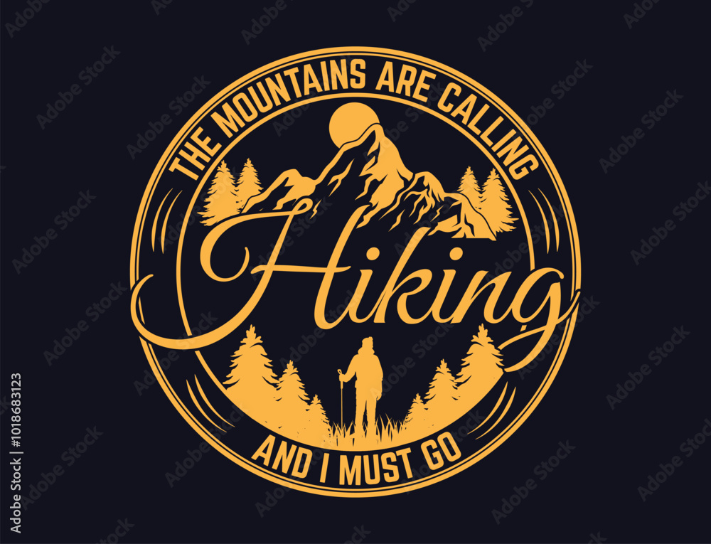 Obraz premium hiking t shirt design 