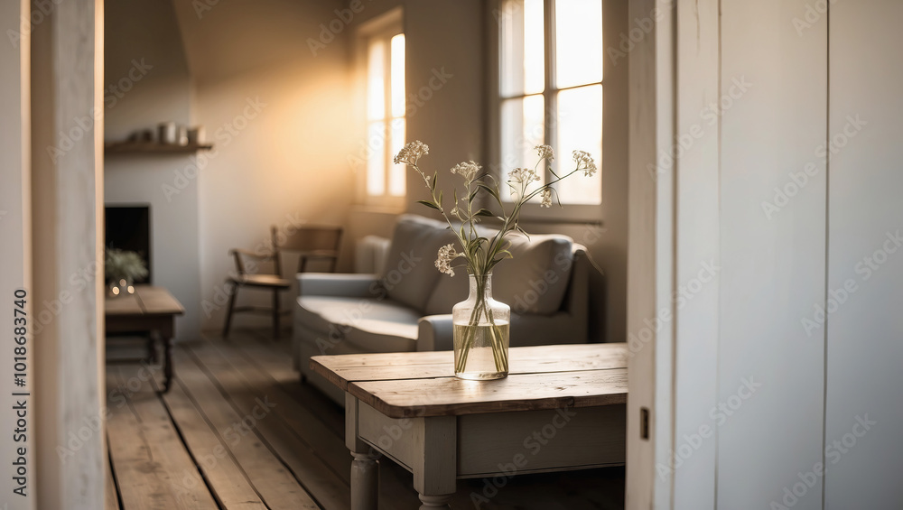 Fototapeta premium A happy morning in a country house outside the city.