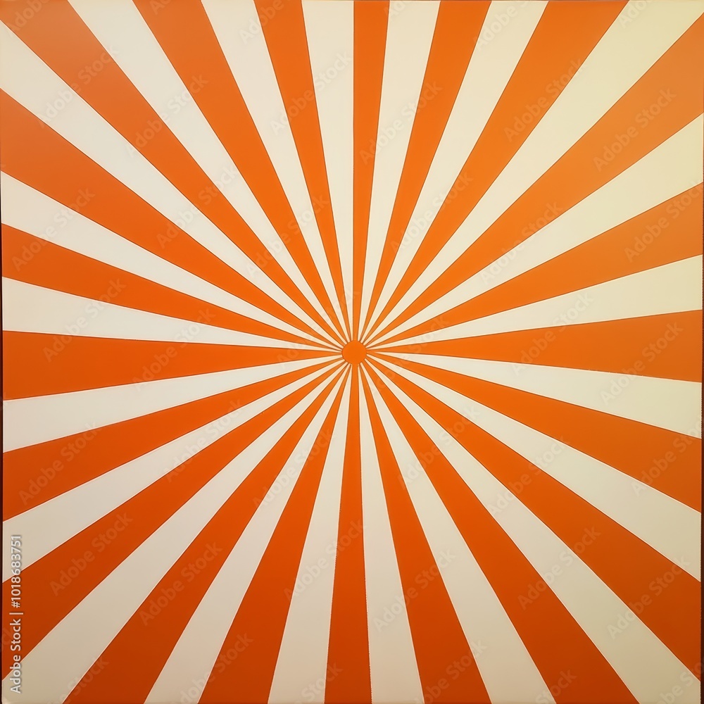 Obraz premium Vibrant orange and white striped pattern radiating from the center.