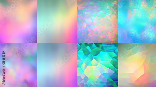 Abstract Digital Art, a Collection of Six Colorful and Textured Images, in a Grid Format