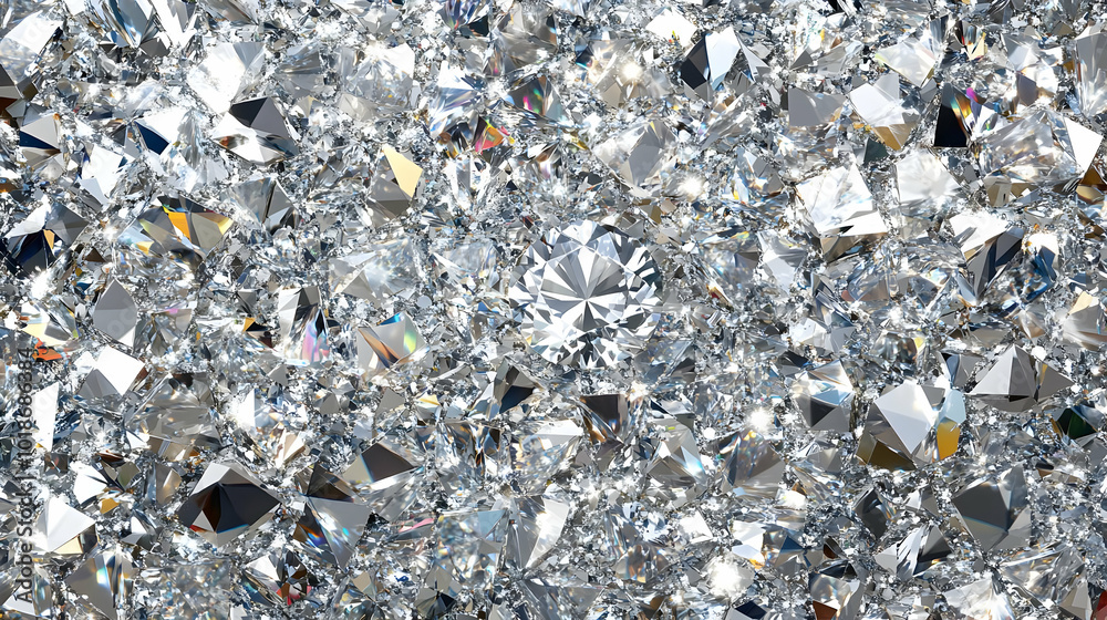3D Rendered Diamond Crystal Background with Sparkle and Shimmer 3D Rendered Diamond Crystal Background with Sparkle and Shimmer