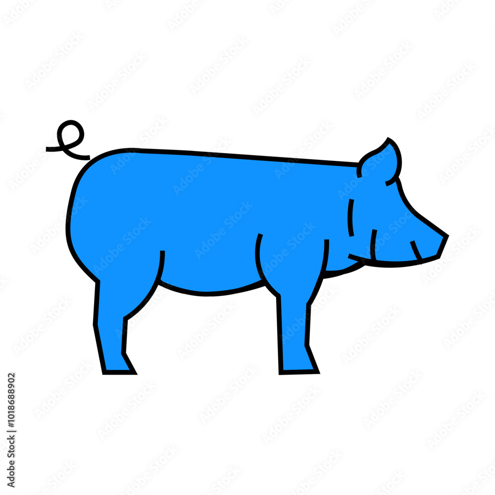 yorkshire pig breed line icon vector. yorkshire pig breed sign. isolated symbol illustration yorkshire pig breed line icon vector. yorkshire pig breed sign. isolated symbol illustration