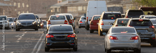 City traffic during the day, cars