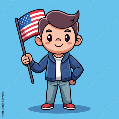 uncle sam cartoon waving Flag