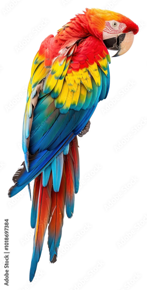 Obraz premium PNG Colorful parrot perched beautifully