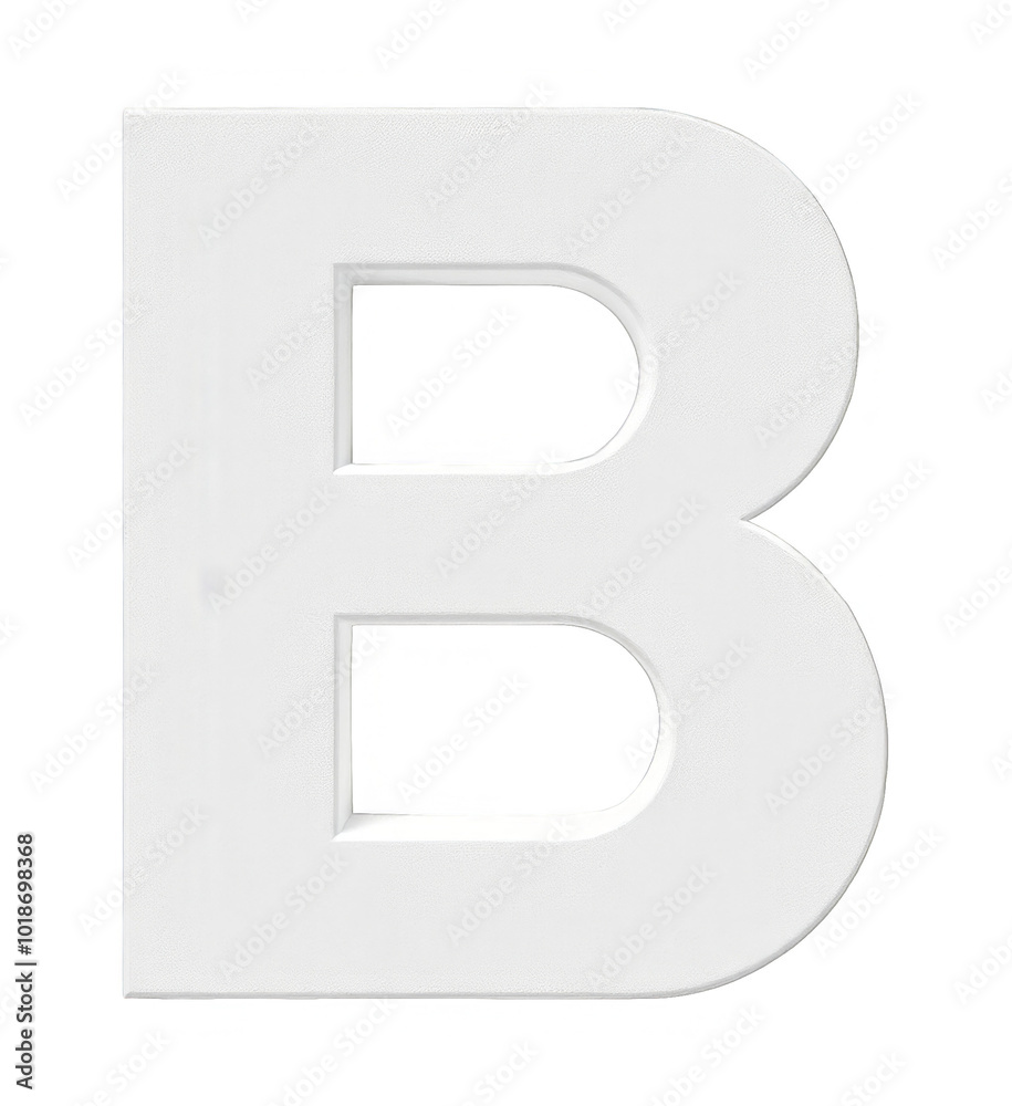 3D White Alphabet 'B' Design Element on Transparent Background for Overlays and Graphics 3D White Alphabet 'B' Design Element on Transparent Background for Overlays and Graphics