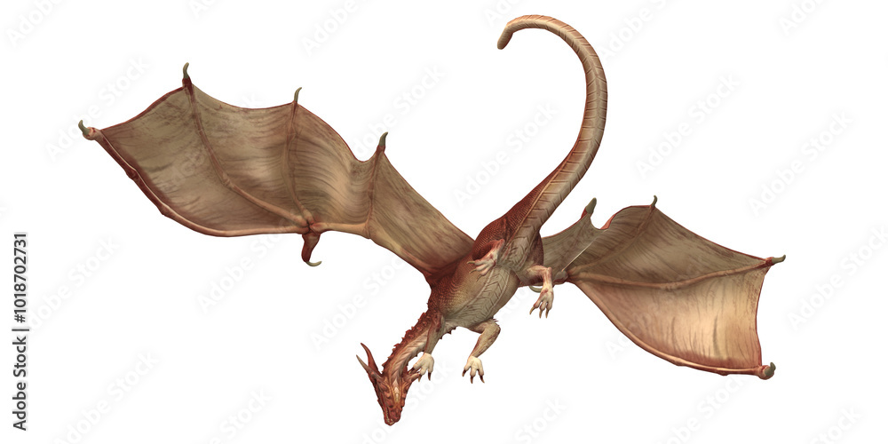 Naklejka premium Dragon isolated on a Transparent Background