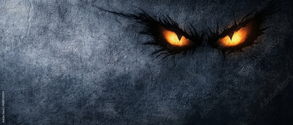 A tight shot of feline eyes, gleaming yellow orbs against a dark backdrop A tight shot of feline eyes, gleaming yellow orbs against a dark backdrop