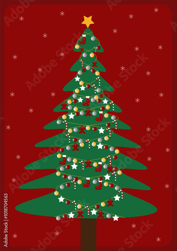 Christmas Tree. Vector Illustration.