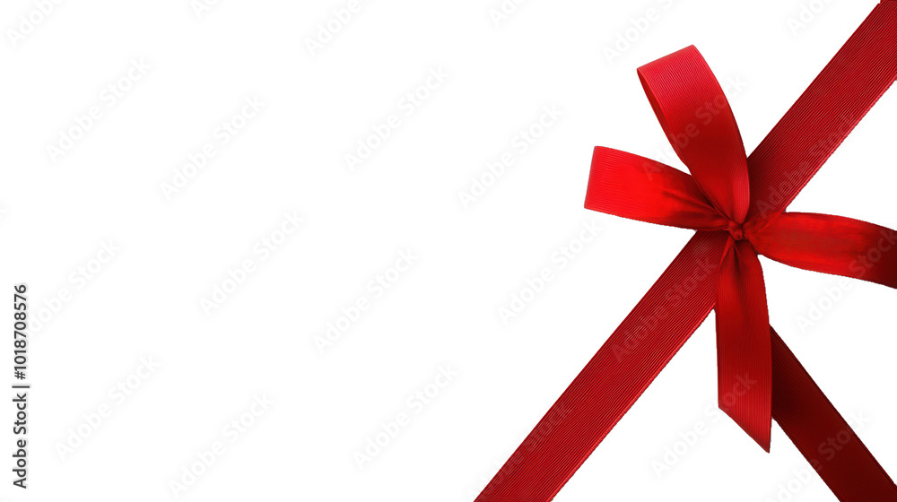 Red gift ribbon bow on a transparent background for celebrations and occasions Red gift ribbon bow on a transparent background for celebrations and occasions