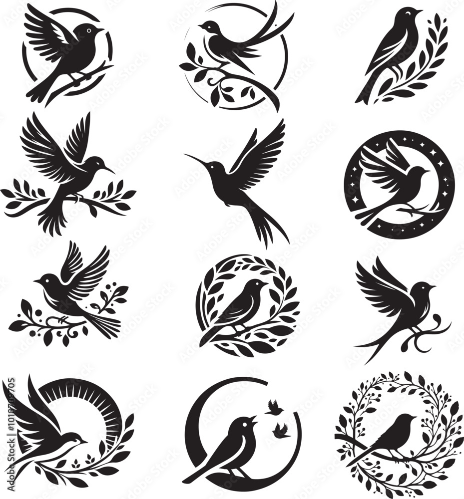 Obraz premium Birds silhouettes collection